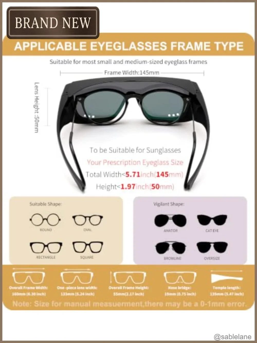 Fit Over Glasses Polarized Sunglasses HD UV400 TR90 for Men Women